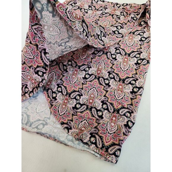 Maurices Full Wrap Skirt Women L Button Stretch Tie Closure Paisley Multicolor - Picture 3 of 10
